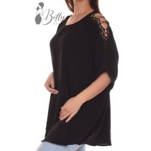 Vállain horgolt betétes, bő szabású tunika L/XL, 2XL/3XL