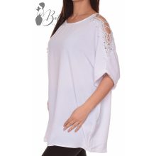 Vállain horgolt betétes, bő szabású tunika L/XL, 2XL/3XL