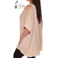Vállain horgolt betétes, bő szabású tunika L/XL, 2XL/3XL