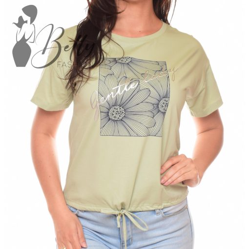 Virág díszes, megkötős, laza felső S/M, L/XL