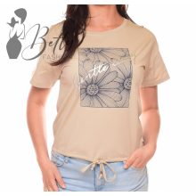 Virág díszes, megkötős, laza felső S/M, L/XL