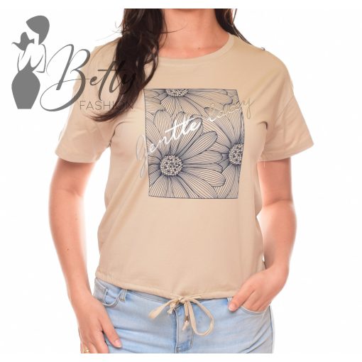 Virág díszes, megkötős, laza felső S/M, L/XL