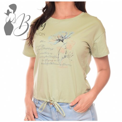 Virág díszes, megkötős, laza felső S/M, L/XL