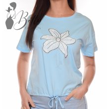 Virág díszes, megkötős, laza felső S/M, L/XL