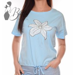 Virág díszes, megkötős, laza felső S/M, L/XL