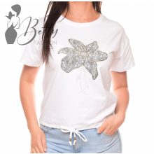 Virág díszes, megkötős, laza felső S/M, L/XL