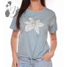 Virág díszes, megkötős, laza felső S/M, L/XL