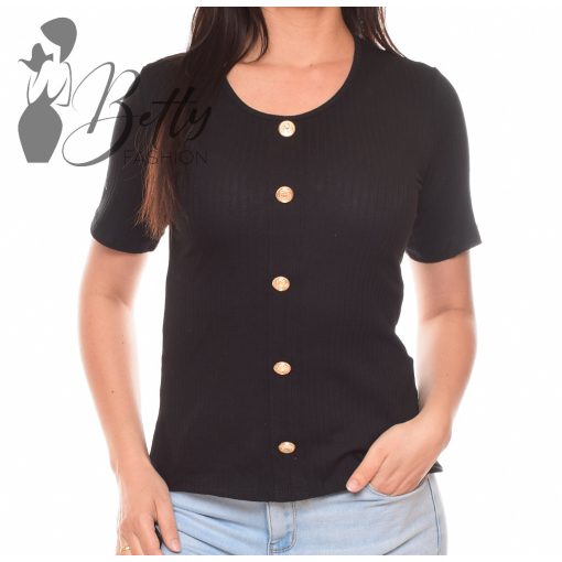 Díszgombos, bordázott anyagú felső S/M, L/XL