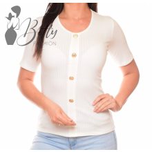 Díszgombos, bordázott anyagú felső S/M, L/XL