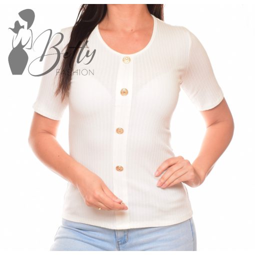 Díszgombos, bordázott anyagú felső S/M, L/XL