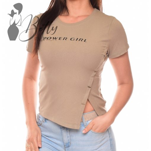 POWER GIRL feliratos felső S/M, L/XL