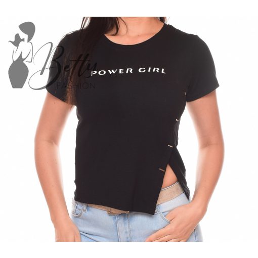 POWER GIRL feliratos felső S/M, L/XL