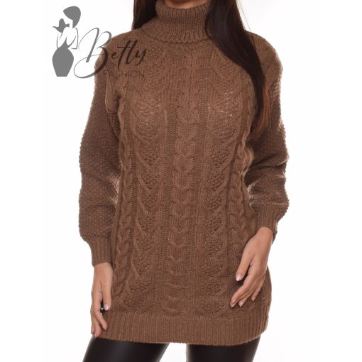 Csavart mintás, vastag, kötött tunika M/L, XL/XXL