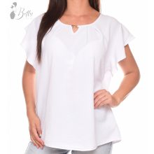 Mellnél fémdszes, fodros ujjú felső/blúz S/M, L/XL