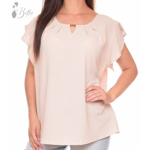 Mellnél fémdszes, fodros ujjú felső/blúz S/M, L/XL