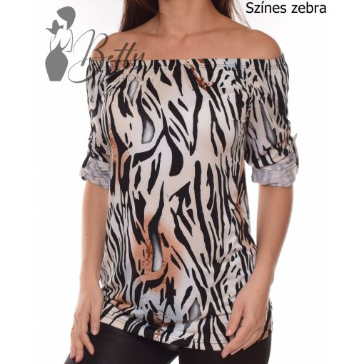 A-vonalú, mintás, vállra húzható felső L, XL, 2XL