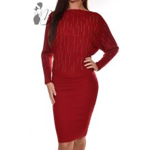 Kötött midi ruha + strasszos felső szett S/M, L/XL