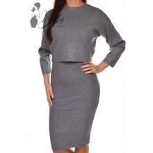 Kötött midi ruha + strasszos felső szett S/M, L/XL