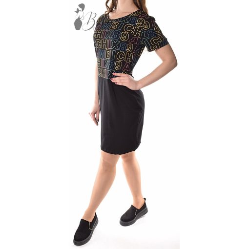 Felül feliratos, rövid ujjú ruha S/M, M/L, L/XL