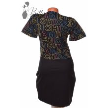 Felül feliratos, rövid ujjú ruha S/M, M/L, L/XL