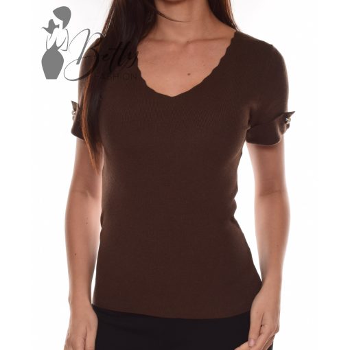 Hullámos kivágású, kötött felső S-M-L