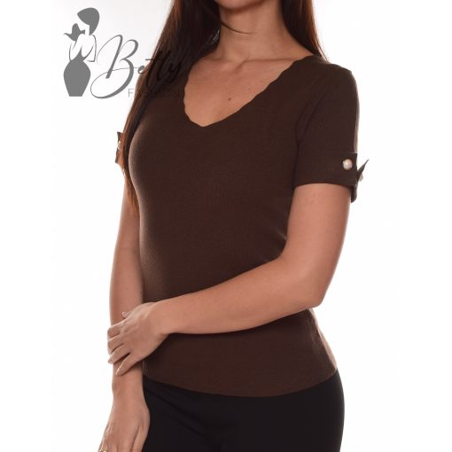 Hullámos kivágású, kötött felső S-M-L