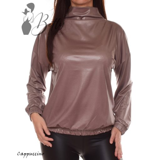 Latex hatású, emelt nyakú felső M-L