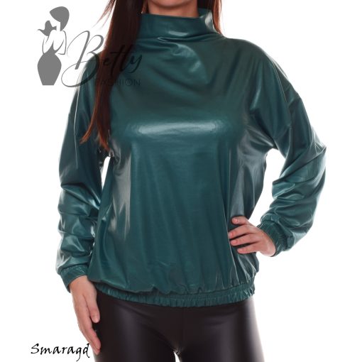 Latex hatású, emelt nyakú felső M-L