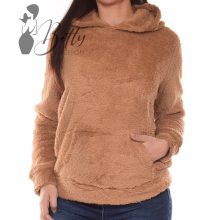 Barna színű, szőrmés pulóver L/XL