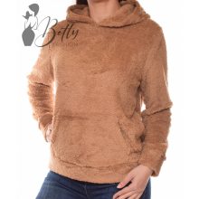 Barna színű, szőrmés pulóver L/XL