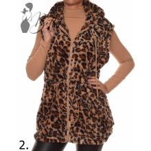 Leopárd mintás, pihe-puha, hosszított mellény M/L, XL/XXL