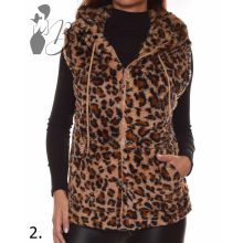Leopárd mintás, pihe-puha mellény M/L, XL/XXL