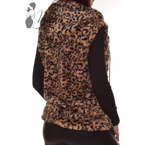 Leopárd mintás, pihe-puha mellény M/L, XL/XXL