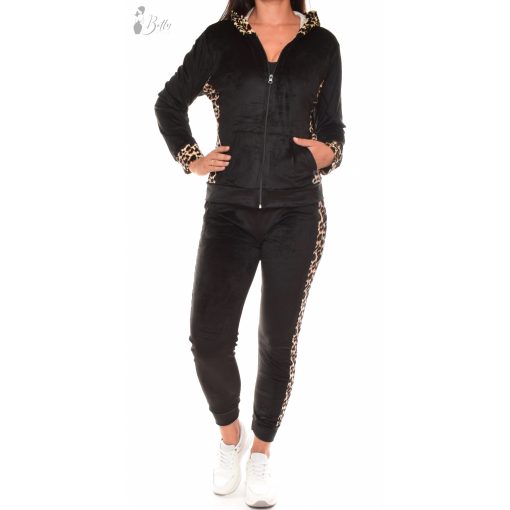 Leopárdmintás, puha plüss melegítő együttes M/L, XL/XXL 