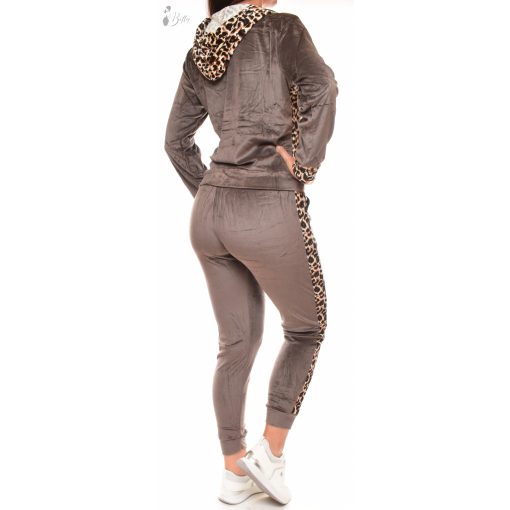 Leopárdmintás, puha plüss melegítő együttes M/L, XL/XXL 