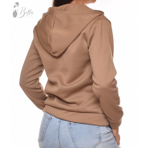 Cipzáros, kapucnis, polárbélelt pulóver S/M, L/XL
