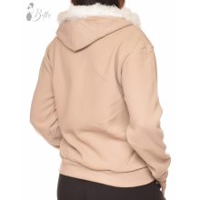 Bélelt szőrmés kapucnis polár pulóver M/L, XL/XXL