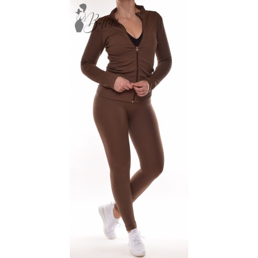 Bordázott anyagú, polárbélelt melegítő együttes S/M, L/XL 