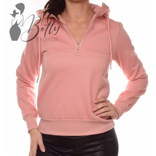 Mellnél cipzáros, polárbélelt pulóver S, M, L, XL