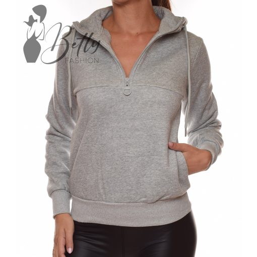 Mellnél cipzáros, polárbélelt pulóver S, M, L, XL