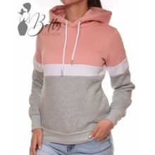 Tricolor, polárbélelt, kapucnis, pulóver S, M, L, XL