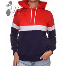 Tricolor, polárbélelt, kapucnis, pulóver S, M, L, XL