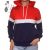 Tricolor, polárbélelt, kapucnis, pulóver S, M, L, XL