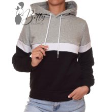 Tricolor, polárbélelt, kapucnis, pulóver S, M, L, XL