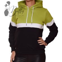 Tricolor, polárbélelt, kapucnis, pulóver S, M, L, XL
