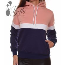 Tricolor, polárbélelt, kapucnis, pulóver S, M, L, XL