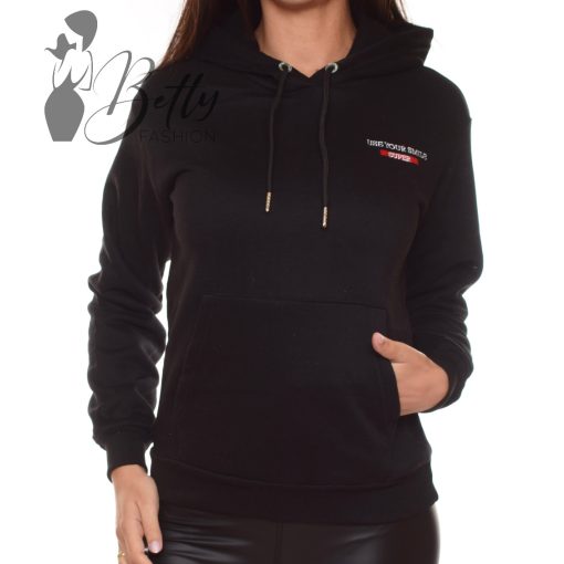 Kapucnis, polárbélelt pulóver S, M, L, XL