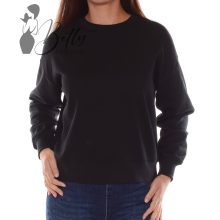 Fekete színű, polárbélelt, laza fazonú pulóver S, M, L, XL