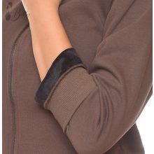 Csokoládé barna, szőrme szegélyes pulóver S, M, L, XL, 2XL