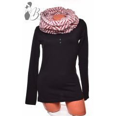 Cikk-cakk mintás, műszőrmés körsál